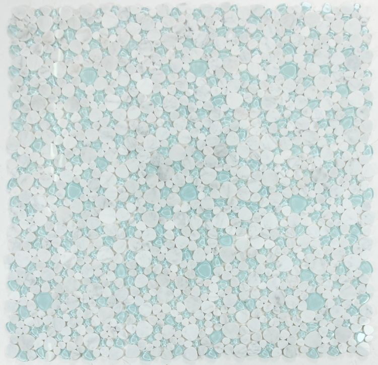 Peach Carrara Blue 12 x 12